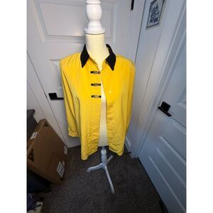 City Girl by nancy bolen yellow/black button down with metal buttons and collar